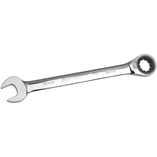 18mm Performance Tool W30358 Professional Chrome Vanadium Ratcheting Wrench