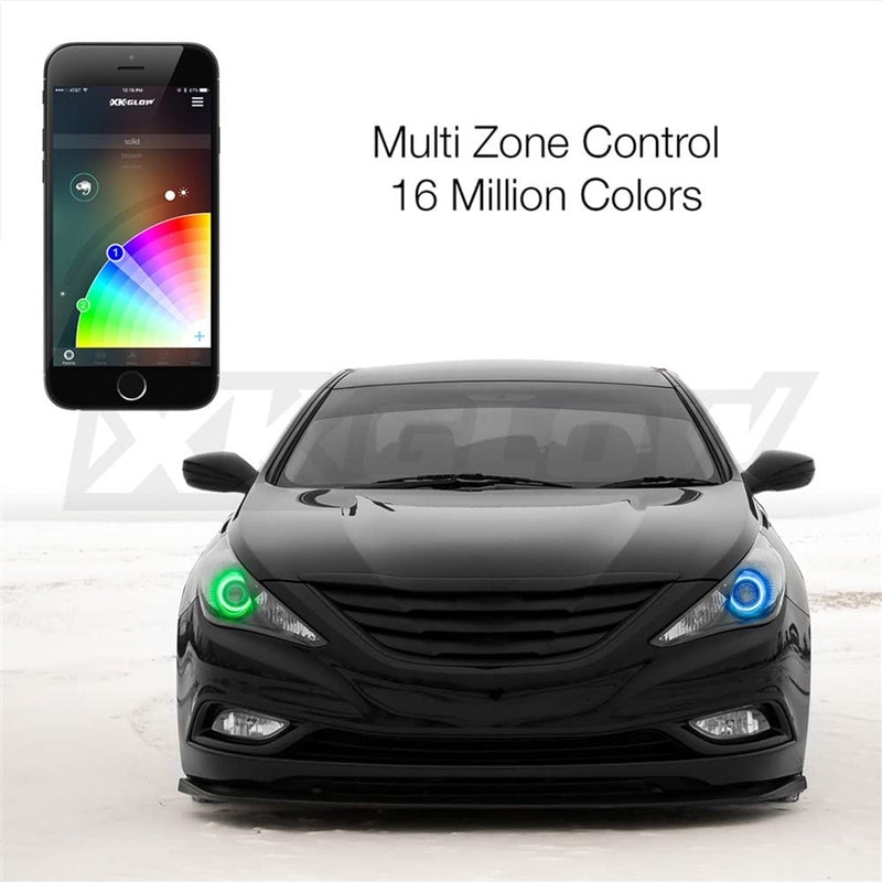 XKGLOW XK042008-120 2x120mm - Switchback RGB Halo Million Color XKCHROME Smartphone App Controlled Kit