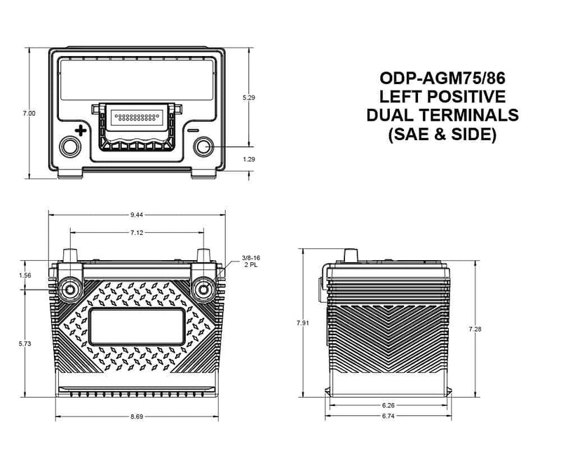 Performance Series Odyssey Battery ODP-AGM7586 AGM Battery