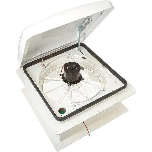 Zephyr HENG'S INDUSTRIES RV 14" Roof Vent Fan | White Lid | Remote Powered | White Screen Frame, Collar, & 6" Square Garnish | SV1113-G4/71113V-G4