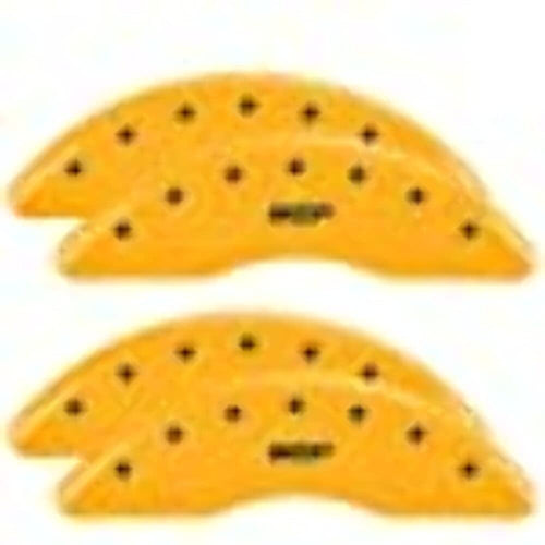 MGP Yellow Powder Coat Finish Caliper Covers 34219SMGPYL, Black Characters, Set of 4