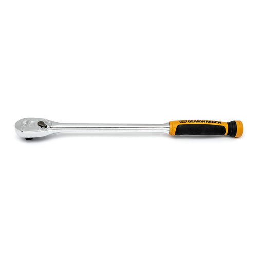 GEARWRENCH 90 Tooth 1/2" Drive Long Handle Dual Material Teardrop Ratchet 16-1/2" - 81361T, Multi, One Size