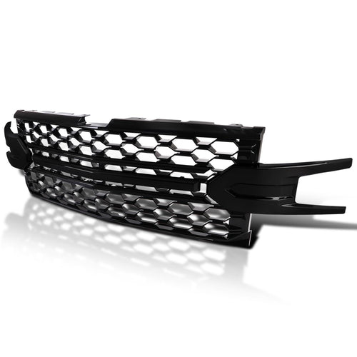 Honeycomb Hood Grille Spec-D Tuning Glossy Black Compatible with 2019-2022 Chevy Silverado 1500 LT