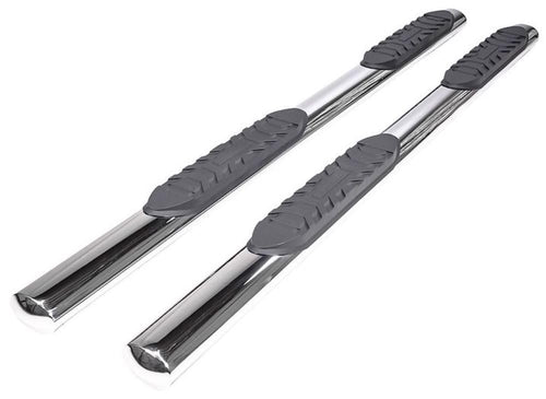 TrailFX Side Steps Truck Fits Chevy Silverado 1500 2020-2021 4-Inch Oval Polished Stainless Steel Nerf Bars with Slip-Resistant Step Pads Rocker Panel Mount TrailFX A1548S Running Boards
