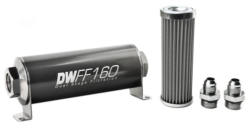 in-line DeatschWerks Fuel Filter and housing kit (8-03-160-100K-8)