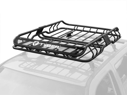 Heavy Duty Tyger Roof Mounted Cargo Basket Rack | L47.25 x W36.6 x H5.9 | Roof Top Luggage Carrier | with Wind Fairing