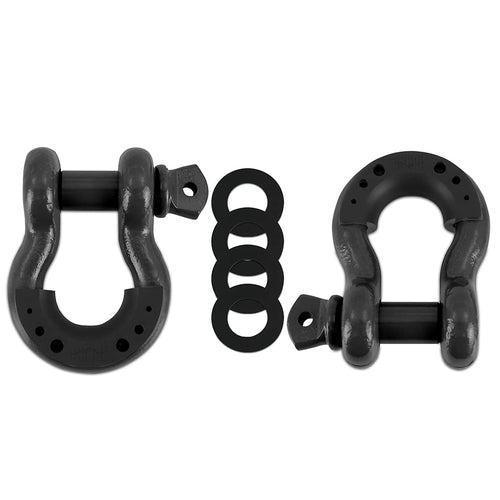 3/4” Mishimoto Steel D-Ring Shackle Set, 2 Pieces, Black