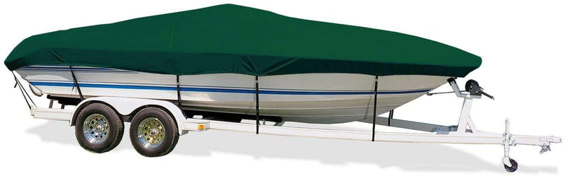 Semi-Custom Trailerite Boat Cover for Day Cruiser Boats with Inboard/Outboard Motor, Hunter Green (17'5" - 18'4" CL x 84" B)