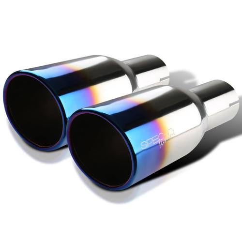 3.875" Slant Titanium Burnt Stainless Steel Exhaust Muffler Tip SPEC-D TUNING 2.5" Inlet