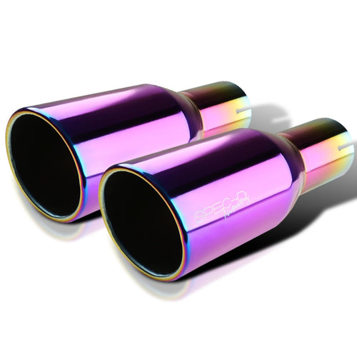 2.5" Inlet Spec-D Tuning 3.875" Purple Slant Titanium Burnt S/S Steel Exhaust Muffler Tip