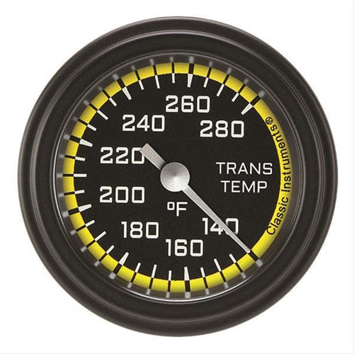 AX127YBLF Classic Instruments AutoCross Yellow 2-1/8" Transmission Temperature Gauge