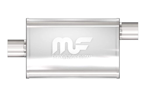 MagnaFlow Exhaust Performance Muffler 11229: 3"/3" Inlet/Outlet, 4x9x14" Oval, Stainless Steel, Satin Finish