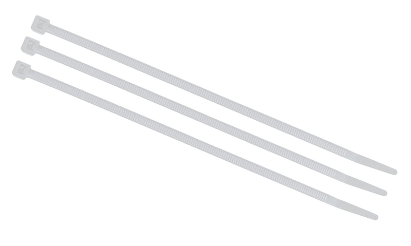 Nylon Cable Ties, 14” Indoor Rated, 100 Count, 120 Pound Tensile Strength, Natural