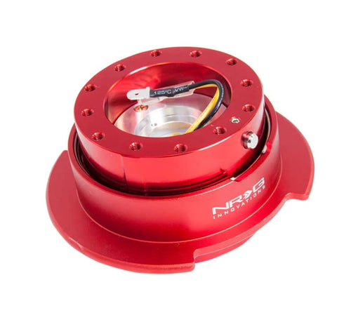 NRG Innovations Gen 2.5 NRG-SRK-250RD Steering Wheel Quick Release Adapter 6x70 and 6x74mm Bolt Patterns, Red Body/Red Ring