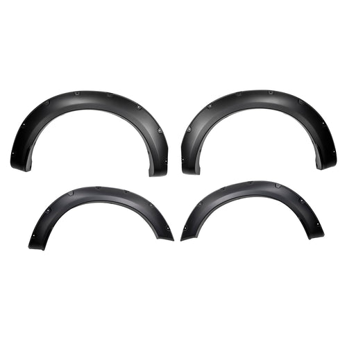 TrailFX Pocket Fender Flares Black Plastic Fenders Fits 2023-2025 Ford F-250 Super Duty 2" Tire Coverage Front and Rear 7" and 7.75" Flare Height Set of 4 with Rivets and Hardware TrailFX TFF3008S