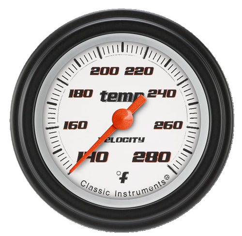 Velocity White Classic Instruments St 2-1/8" Water Temperature Gauge Full Sweep VS126WBLF-02