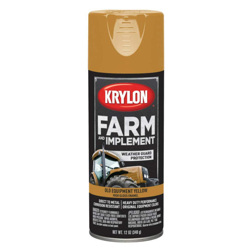Krylon Farm & Implement K01953000 Spray Paint, High Gloss, Old Equipment Cat Yellow, 12 oz.