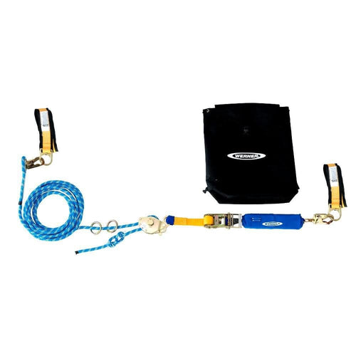 30 Ft Werner 2-Man Rope Horizontal Lifeline System Cross-Arm Strap Ratchet Tensioner