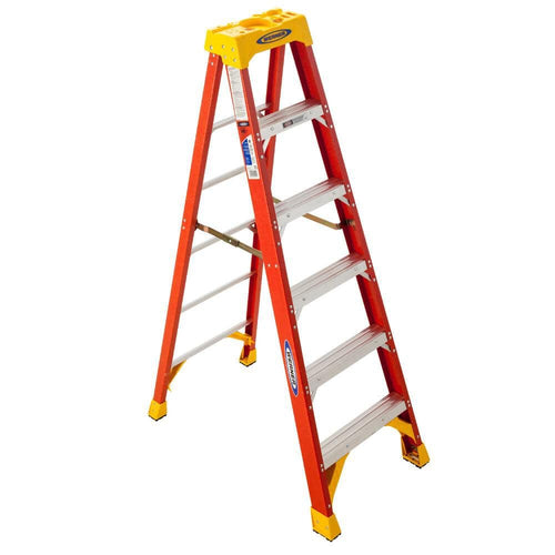 6206 Werner stepladders, 6-Foot, Orange, 6 Ft