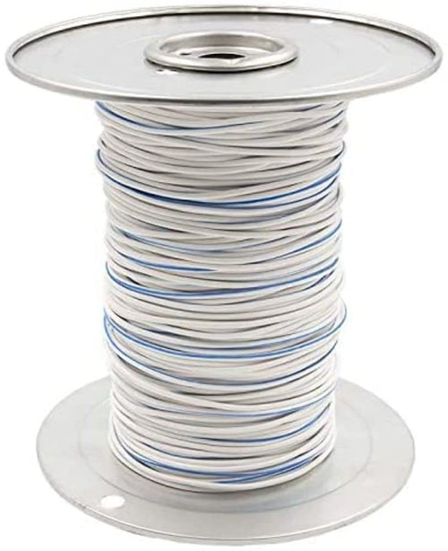 18 Ga Us Gpt All Copper Primary Wire White W/Blue Trace Install Bay