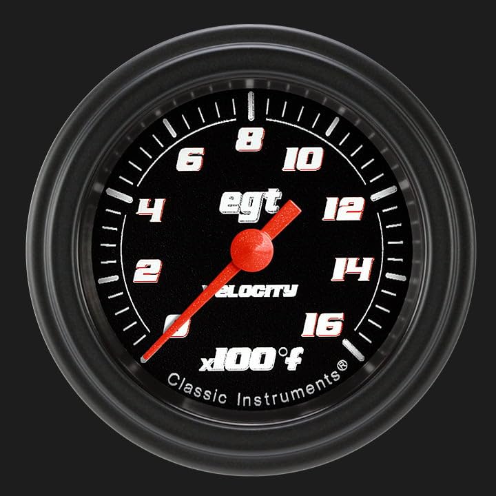 Velocity Black Classic Instruments 2-1/8" Pyrometer Full Sweep VS198BBLF