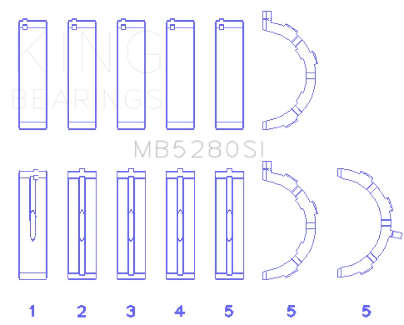 Ford King 281CI/330CI 4.6L/5.4L V8 (Size STD) Main Bearing Set