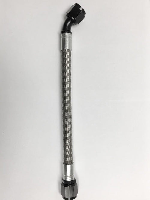 10AN Fragola PTFE Hose Assembly Straight x 45 Degree 10in
