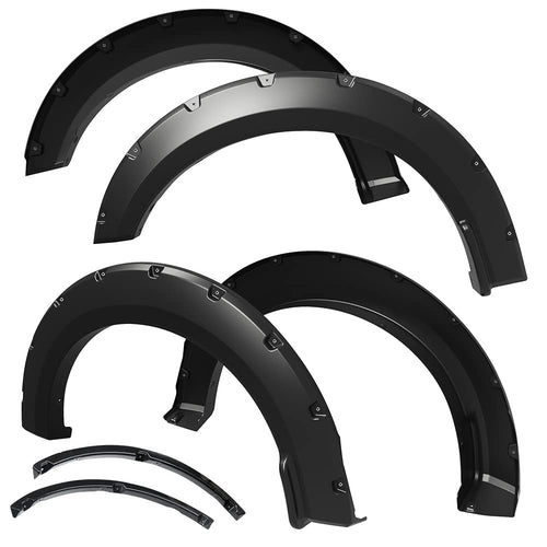 Tyger Auto Fender Flare 2018-2020 Compatible with Ford F-150, Smooth Textured Black Paintable Bolt-Riveted Style 4pc | TG-FF8F4378