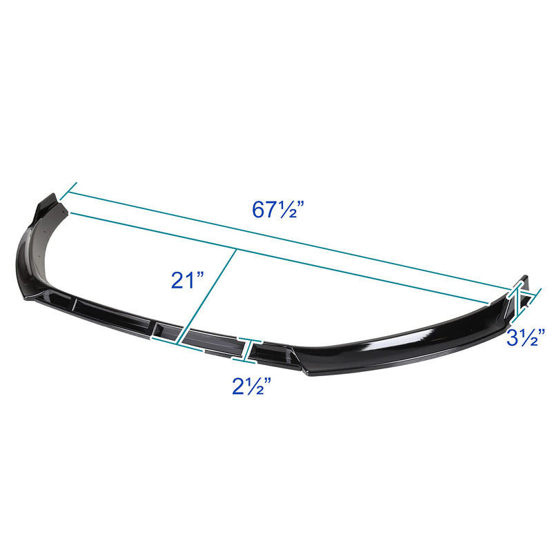 Glossy Black Spec-D Tuning Front Bumper Lip Spoiler Splitter Compatible with 2014-2017 Volkswagen Golf MK7