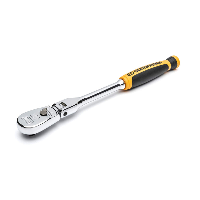 90 Tooth GEARWRENCH 1/4" Drive Cushion Grip Flex Teardrop Ratchet - 81009T, Multi