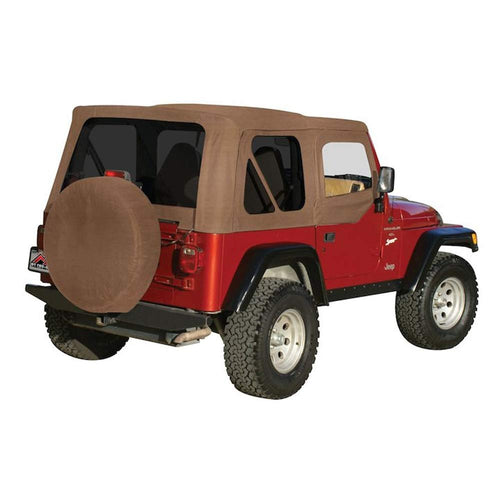 RT Off-Road Soft Top With Door Skins OEM Style RT10337T SPICE Tinted Windows For 1997-06 Jeep Wrangler With Half Doors