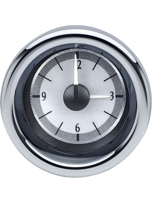 Dakota Digital 3" Round VLC-16-1-S-W Universal VHX Clock Silver Alloy Style White Backlighting