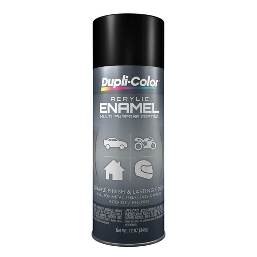 Multi-Purpose Dupli-Color Acrylic Enamel Spray Paint - Semi-Gloss Black - 12 oz. Aerosol Can