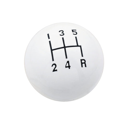 3/8-16 UNC Mr. Gasket 9619 White Classic 5 Speed Round Ball Shift Knob