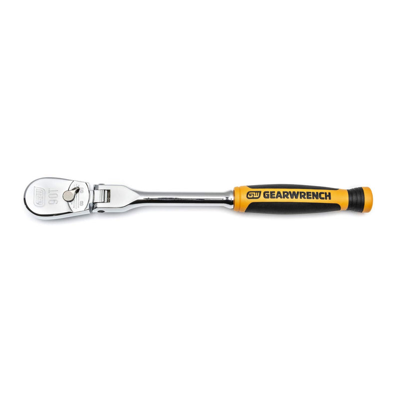 90 Tooth GEARWRENCH 1/4" Drive Cushion Grip Flex Teardrop Ratchet - 81009T, Multi