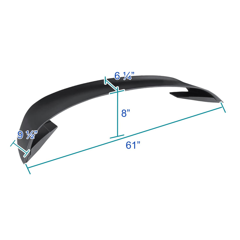 GT350 Style Spec-D Tuning Matte Black ABS Rear Trunk Spoiler Compatible with 2015-2022 Ford Mustang Models