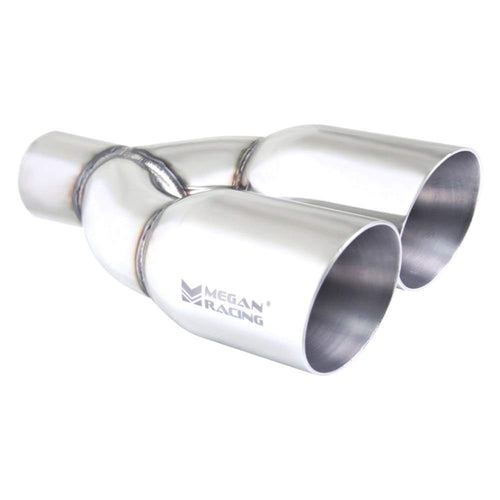 Megan Racing MR-UT-PS Stainless 3.5" Universal Twin Roll Tip Racing