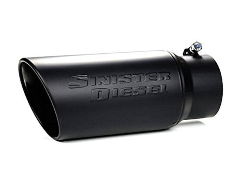 Black Ceramic Coated Sinister Diesel Stainless Steel Exhaust Tip (4" to 6")