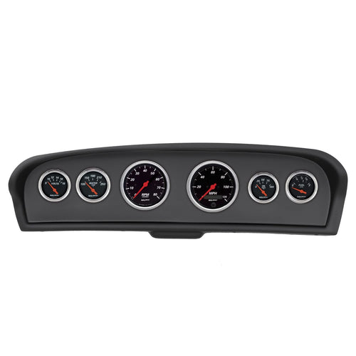 AutoMeter Dash Kit Direct Fit, Ford Truck 61-66, Tach/Mph/Fuel/Oilp/Wtmp/Volt, Designer Black (2144-06)