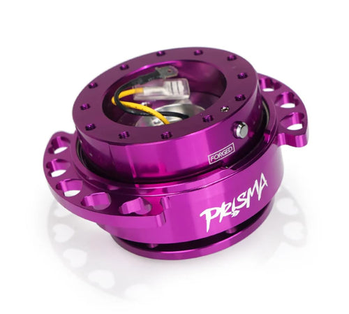 NRG Innovations Gen 2.0 NRG-SRK-222PP-PP Steering Wheel Quick Release Kit Adapter Purple Body/Purple Heart Cutout Ring 6x70mm & 6x74mm Bolt Pattern