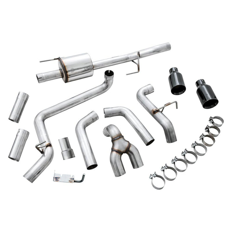 0FG AWE Dual Exit Exhaust for '15-'20 F-150-5" Diamond Black Tips