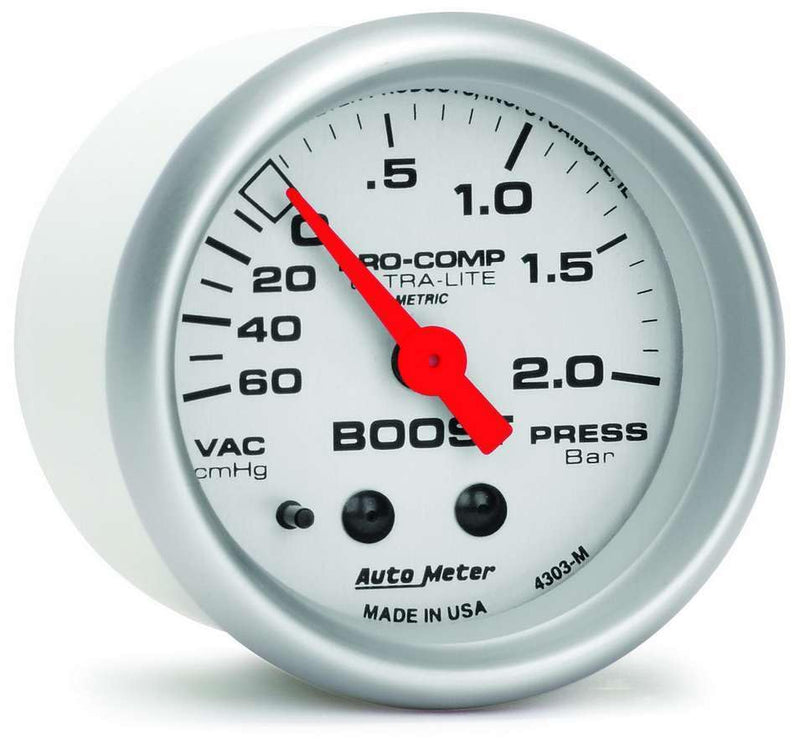 Auto Meter Ultra-Lite 4303 Mechanical Boost/Vacuum Gauge, 2.3125 in.