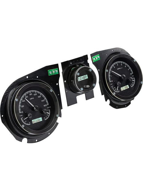 Dakota Digital VHX-69C-CVL-K-W Compatible with Chevy 1969 Chevelle El Camino Analog Dash Gauge System Black Alloy White Backlighting