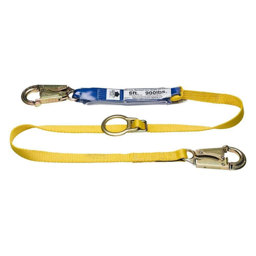6Ft Werner Tie-Back Decoil Single Leg Lanyard (Dcell Shock Pack Snap Hook 1In Web)