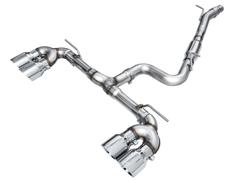 Volkswagen Golf R AWE MK8 3in Track Edition Quad Exhaust - Chrome Silver Tips by AWE Tuning