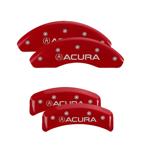 MGP Caliper Covers Red Powder Coat Finish 39002SACURD Engraved Caliper Cover with Silver Characters, Set of 4 Acura/Acura
