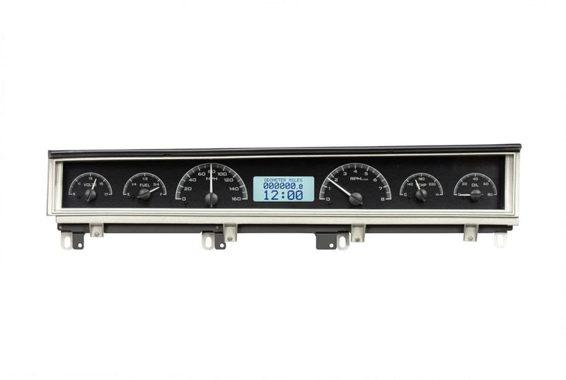 Dakota Digital VHX-68D-STD-K-W Gauge Instrument System Compatible with 1968-70 Mopar B-Body: Coronet, Belvedere, Satellite and Road Runner Black Alloy White Backlighting