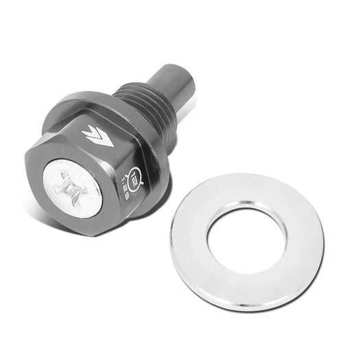 Magnetic Oil Drain Plug NRG Innovations, M12 X 1.25 Thread Size Engine Oil Drain Nut w/Washer, Gun Metal, Replacement for Infiniti,Lexus,Nissan,Toyota, NRG-NOP-200GM