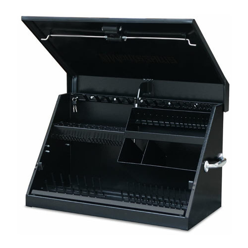 ME300B – Montezuma – 30-Inch Portable TRIANGLE Toolbox – Multi-Tier Design – 16-Gauge Construction – SAE and Metric Tool Chest – Weather-Resistant Toolbox – Lock and Latching System, Black, 30" Wide x 15" Deep