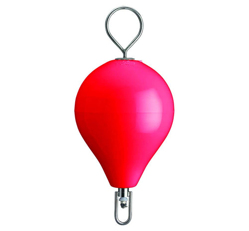 Polyform CM Series Mooring Buoy - 13.5" x 18", Red with Stainless Steel Eye CM-2 RED/SS